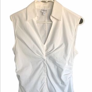 Armani Collezioni white sleeveless blouse